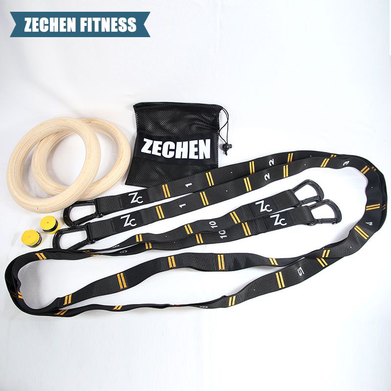 Gymnastics Rings Wooden Ring gym ring adjustable numbered straps ring for training