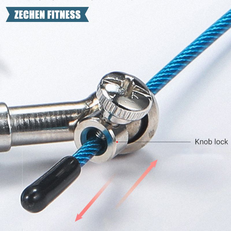 Custom Logo Adjustable Self Lock Speed Steel Wire Skipping Jump Rope