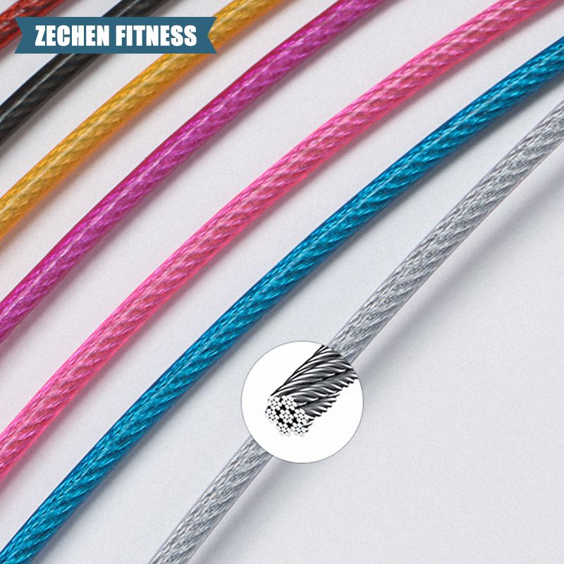 Custom Logo Adjustable Self Lock Speed Steel Wire Skipping Jump Rope