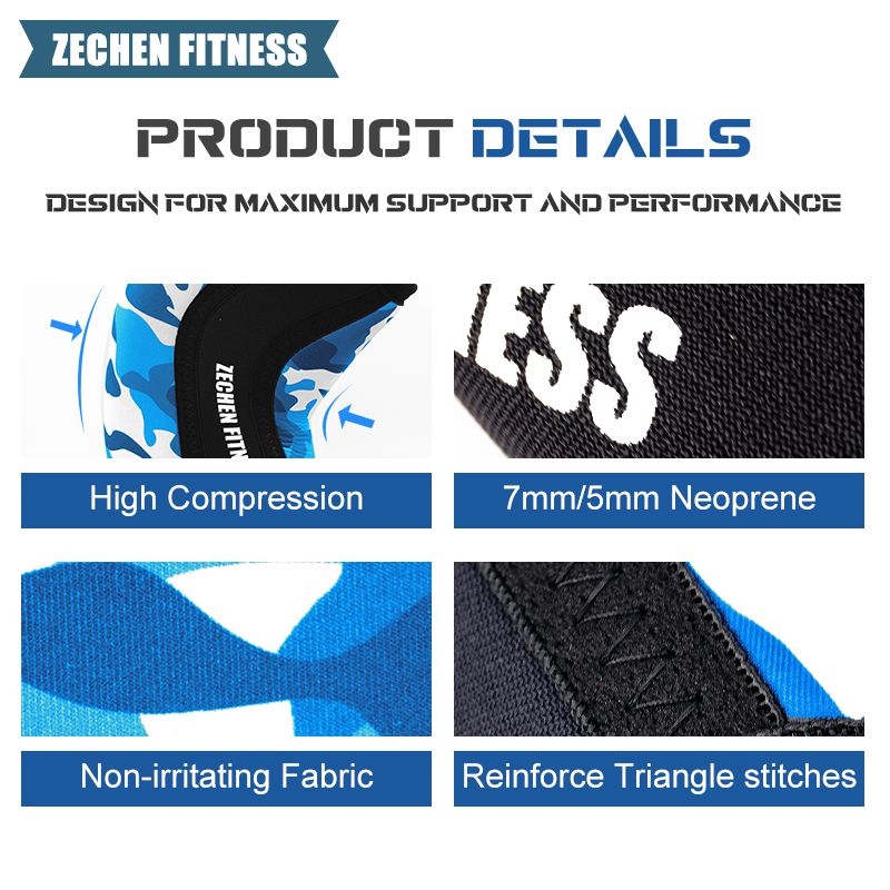 2024 Camouflage Knee Compression Sleeve 7mm /5mm Neoprene Powerlifting Knee Sleeves