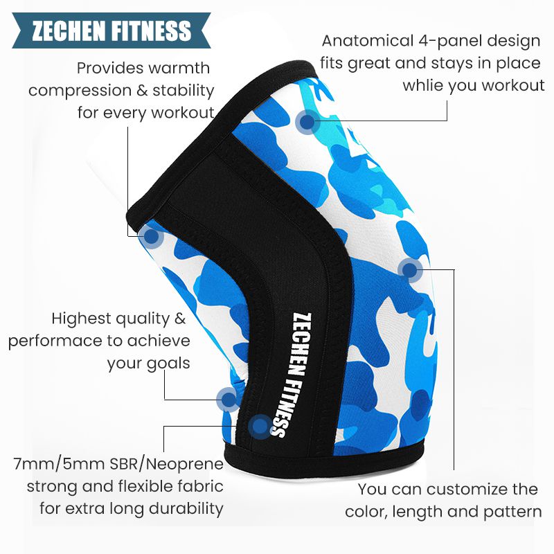 2024 Camouflage Knee Compression Sleeve 7mm /5mm Neoprene Powerlifting Knee Sleeves