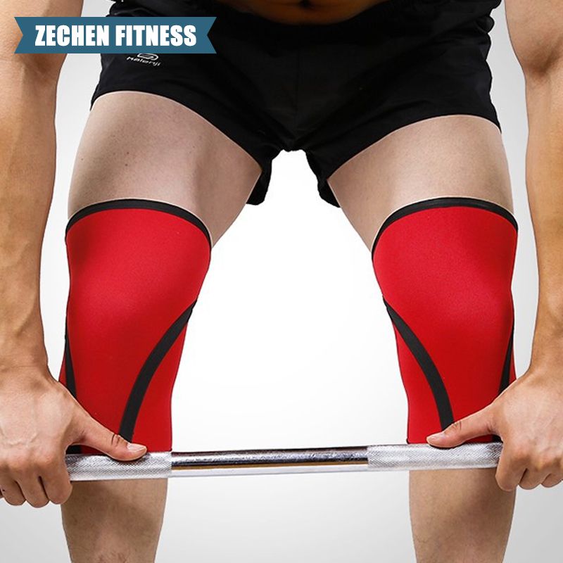 7mm/5mm Neoprene Thick Compression Knee Brace Support for Weightlifting, Powerlifting, Squatting & Fitness Activities for Women and Men Black