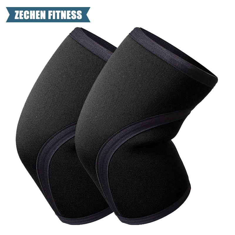 7mm/5mm Neoprene Thick Compression Knee Brace Support for Weightlifting, Powerlifting, Squatting & Fitness Activities for Women and Men Black