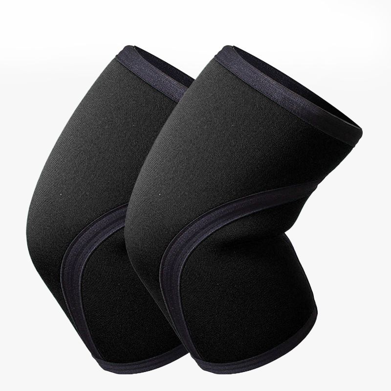 7mm/5mm Neoprene Thick Compression Knee Brace Support for Weightlifting, Powerlifting, Squatting & Fitness Activities for Women and Men Black