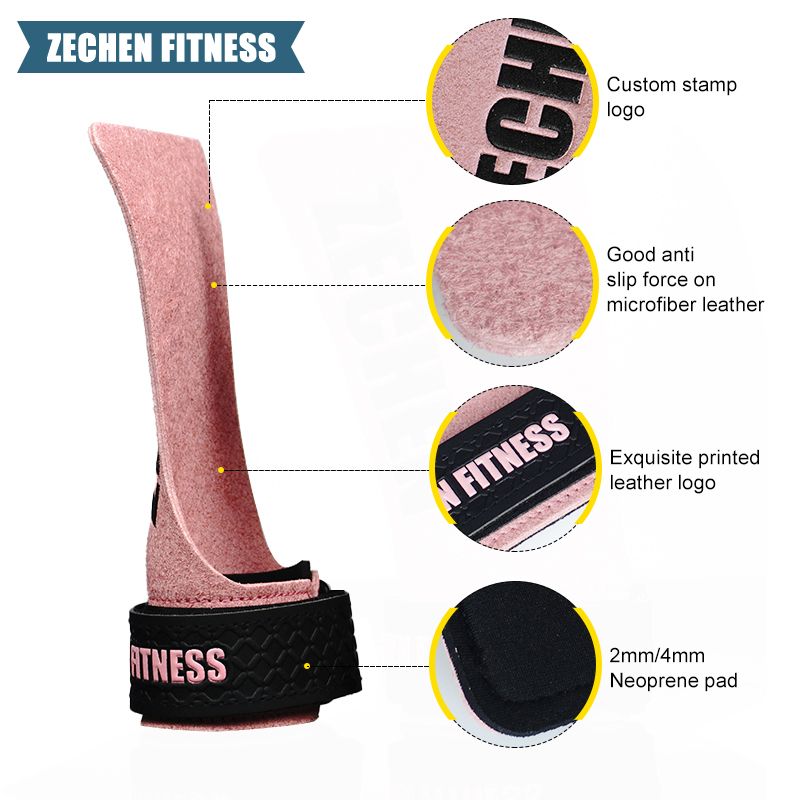 Pull Up Microfiber Leather hand grips Zechen Fitness G series